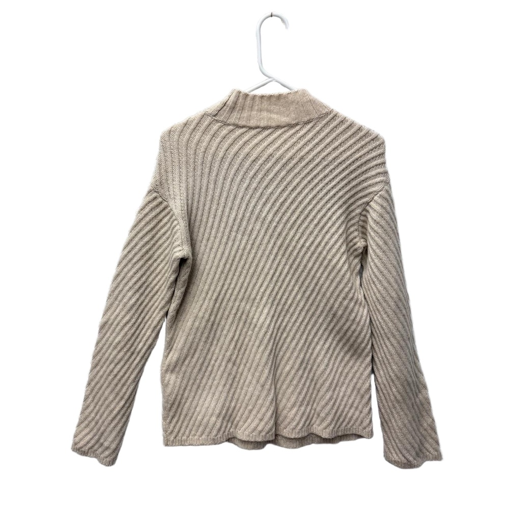 J Jill Cream Ribbed Mock Turtleneck Long Sleeve Sweater Size Small - Picture 9 of 9